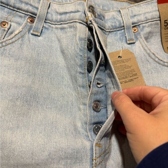Levis 501 jeans womens 33x30 blue High Rise Straight Leg button fly stretch NWT - Picture 4 of 16
